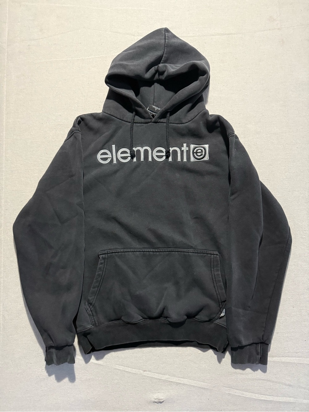 Y2K Element Skate Hoodie 2000s Element Skateboarding Black & Grey Hoodie Size S